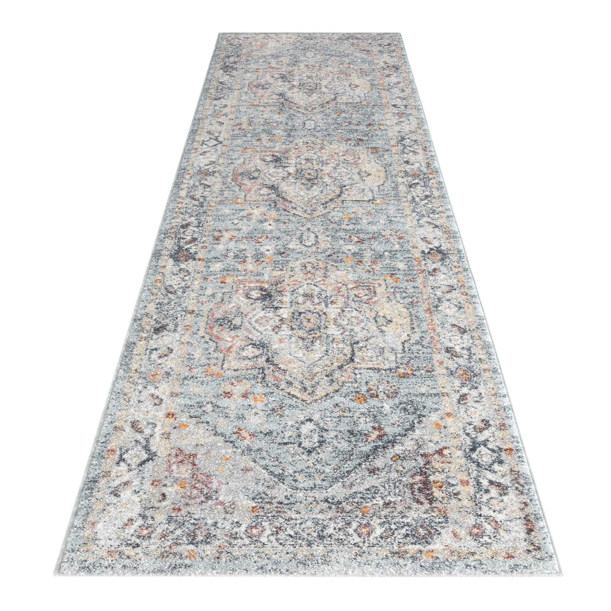 Ornate Persian Vintage Rug Ocean Blue