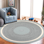 Cyrus Melange Blue Reversible Braided Rug