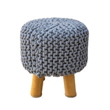 Kids Hand Knitted Cotton Braided Foot Rest Sitting Stool Ottoman