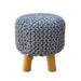 Kids Hand Knitted Cotton Braided Foot Rest Sitting Stool Ottoman