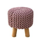 Kids Hand Knitted Cotton Braided Foot Rest Sitting Stool Ottoman