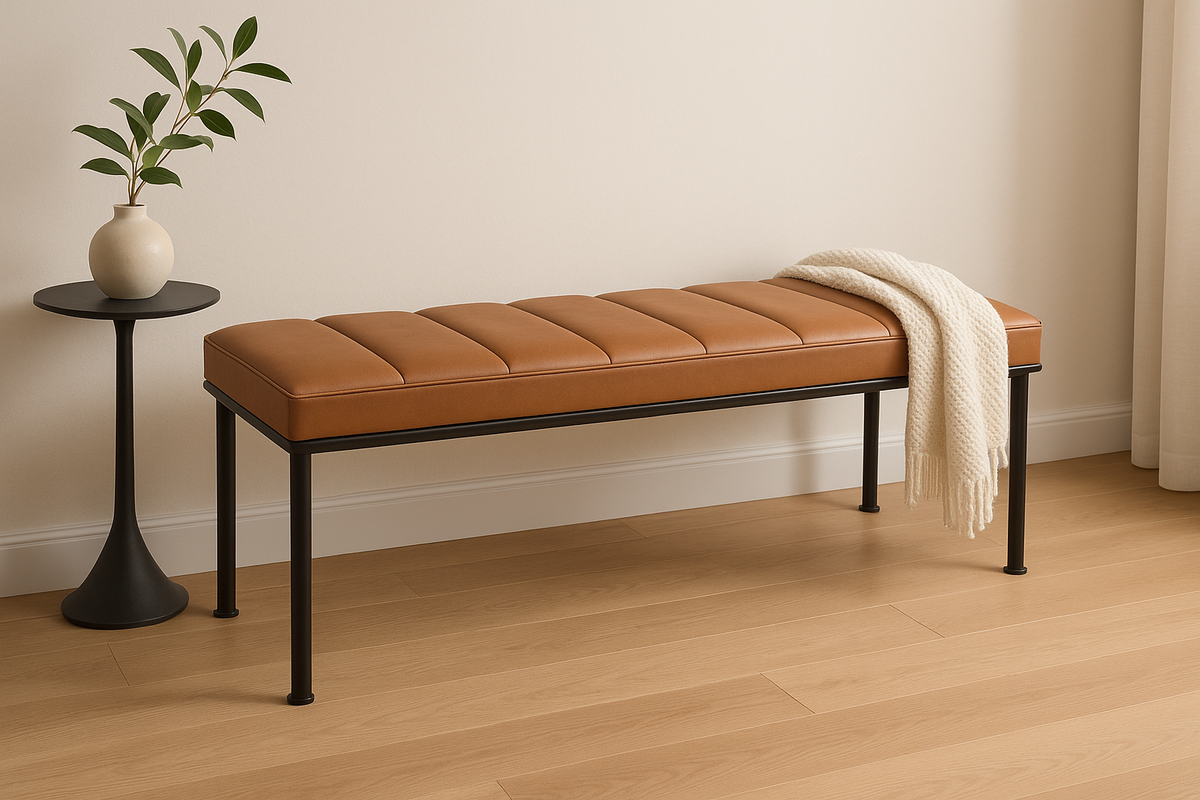 Trento Bench - Modern Tufted Leatherite Bench | La'Grace Home