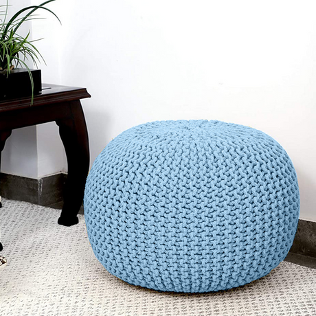 sky blue ottoman