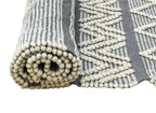 Boho Style Hand Loomed Recycle Cotton Wool Woven Design Rug
