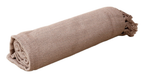 Woven Natural Pink Bed Throw with Tassel