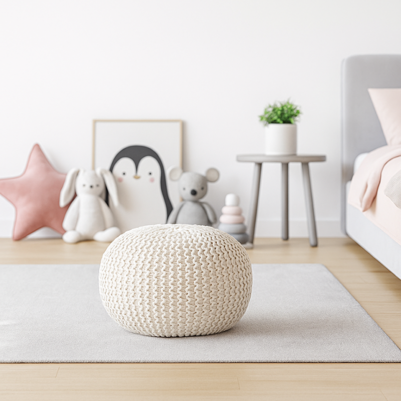 Braided Ottoman Pouffe Footstool Hand Knitted