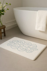 Cotton Medallion Tufted Non Slip Jacquard Bath Mat